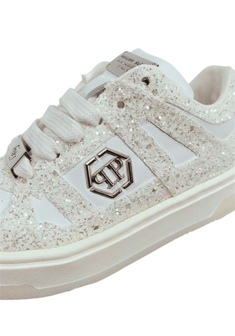 Scarpe bambina bianche in pelle Philipp Plein | 80039/PIABIANCO